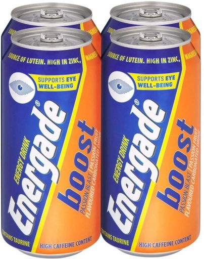 [ESMH7RHDXCBGDY3Y] Energade Carbonated Energy Drink Energy Drink (Passion Fruit Flavoured, 4 x 440 ml)