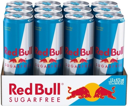 [ESMH26TWCQ2EN2VW] Red Bull Sugar Free Energy Drink (Citrusy tang Flavoured, 12 x 473 ml)