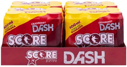 [ESMH26TWGYKJ7TUE] Score Cranberry Dash Energy Drink (Cranberry Flavoured, 24 x 500 ml)