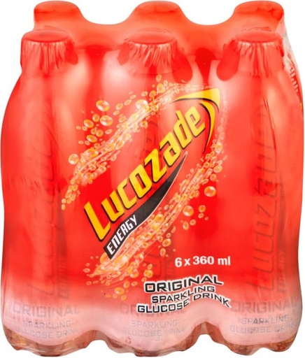 [ESMH26TWTGKVTJZS] Lucozade Original Sparkling Glucose Energy Drink (Plain Flavoured, 24 x 360 ml)