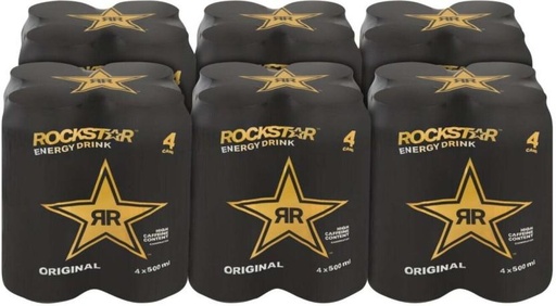 [ESMH26TW8RQHKAEU] Rockstar The Original Energy Drink (Plain Flavoured, 4 x 500 ml)