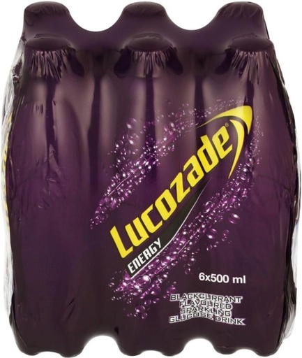 [ESMH26TWD9VYR8CG] Lucozade Sparkling Blackcurrant Flavoured Glucose Energy Drink (Blackcurrant Flavoured, 24 x 500 ml)