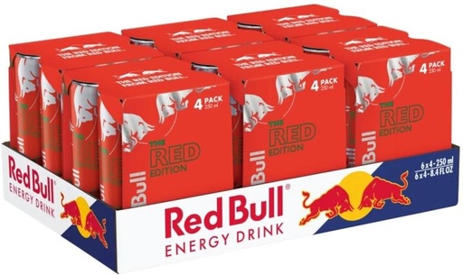 [ESMH26TWV9Z2ZFZB] Red Bull The Red Edition Watermelon Flavour Energy Drink (Watermelon Flavoured, 250 ml)