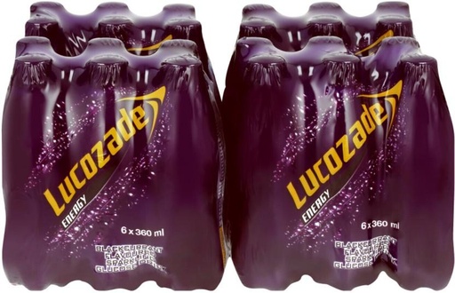 [ESMH26TWSJJ9A8WE] Lucozade Blackcurrant Flavoured Sparkling Glucose Energy Drink (Blackcurrant Flavoured, 360 ml)