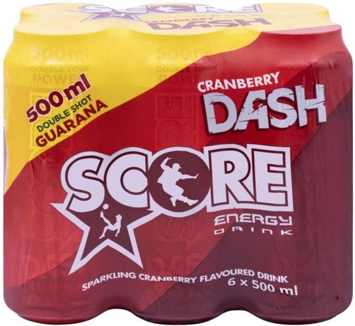 [ESMH26TW9MZQJUYF] Score Cranberry Dash Energy Drink (Cranberry Flavoured, 6 x 500 ml)