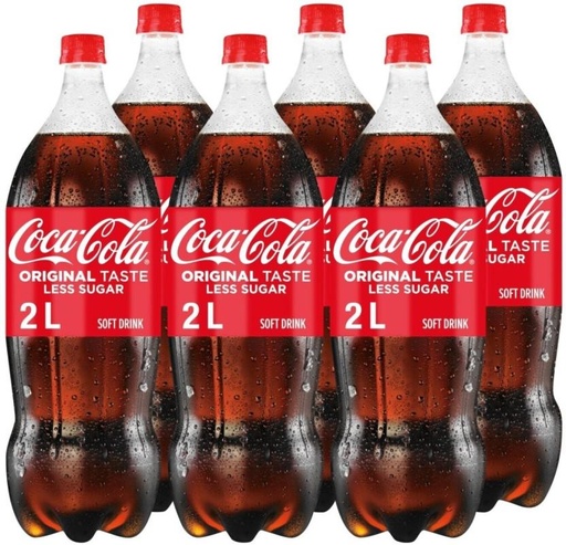 [ADKHYRH8QH6RVRPC] Coca-Cola Original Taste Less Sugar (6 x 2 L)