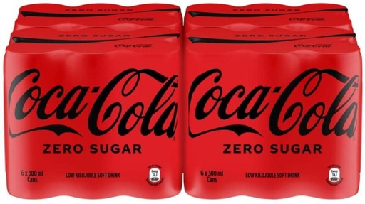 [ADKHYRH8GFS5HNCP] Coca-Cola No Sugar Low Kilojoule Soft Drink (24 x 300 ml)