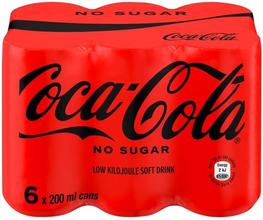 [ADKHYRH8YSYEAMNZ] Coca-Cola No Sugar - Tastes more like Coke (6 x 200 ml)
