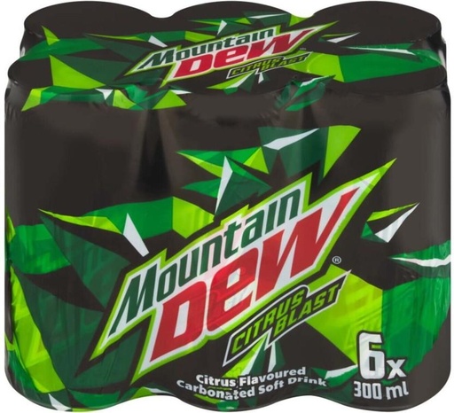[ADKH4QPZWQWPJPET] Mountain Dew Citrus Flavoured Carbonated Soft Drink (6 x 300 ml)