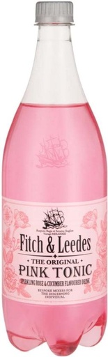 [ADKHYRH8FHVCHDVW] Fitch & Leedes Pink Tonic - Sparkling Rose & Cucumber Flavoured Drink (12 x 1 L)