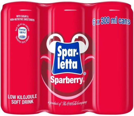 [ADKH4QPZZGYZANRG] Sparletta Sparberry Low Kilo Soft Drink (6 x 300 ml)