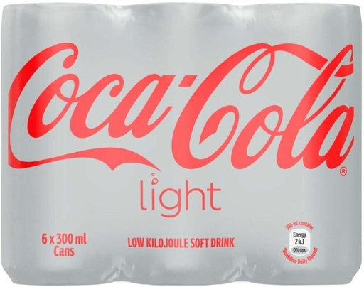 [ADKHYRH8XQGYHD55] Coca-Cola Light - Low Kilojoule Soft Drink (6 x 300 ml)