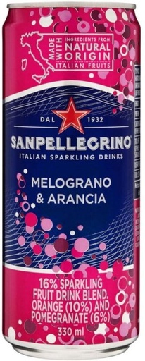 [ADKHYRH83Q2AXBS4] San Pellegrino Melograno & Arancia - Sparkling Fruit Drink Blend (330 ml)