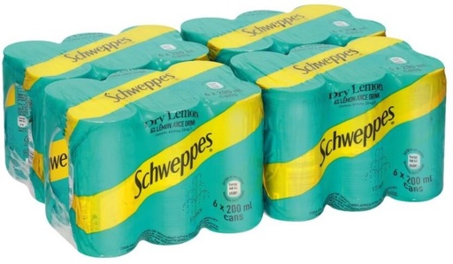 [ADKHYRH8BTQKXHJR] Schweppes Dry Lemon Juice Drink (24 x 200 ml)