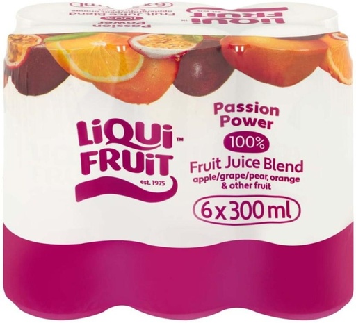 [DKJH26TUPY2TK3KZ] Liqui Fruit Passion Power 100% Fruit Juice Blend (6 x 300 ml)