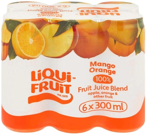 [DKJH26TUVETAVJYC] Liqui Fruit Mango & Orange 100% Fruit Juice Blend (6 x 300 ml)