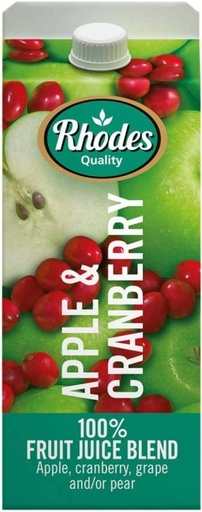 [DKJHFRU5HNF8ZCWE] Rhodes Apple & Cranberry 100% Fruit Juice Blend (2 L)