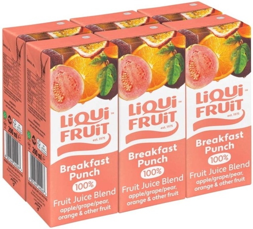 [DKJH26TJDYX4UDZZ] Liqui Fruit Breakfast Punch 100% Fruit Juice Blend (6 x 200 ml)