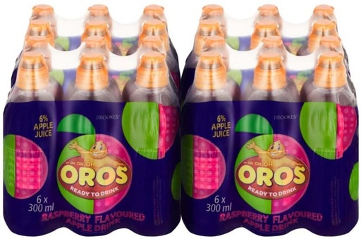 [DKJH26TXEDB7VCEG] Oros Raspberry Flavoured Apple Drink (24 x 300 ml)