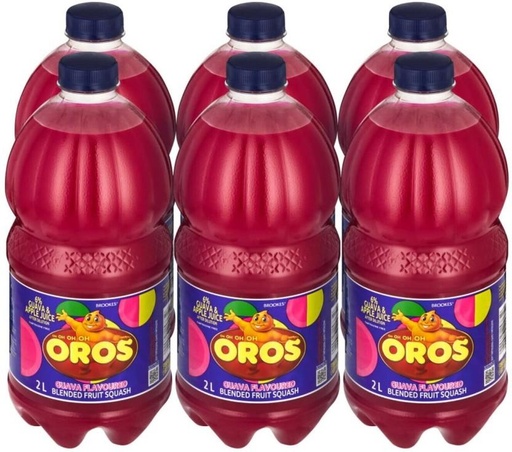 [CNTH26UQZGNTEZMB] Brookes Oros Guava Flavoured Blended Fruit Squash (2 L, Pack of 6)