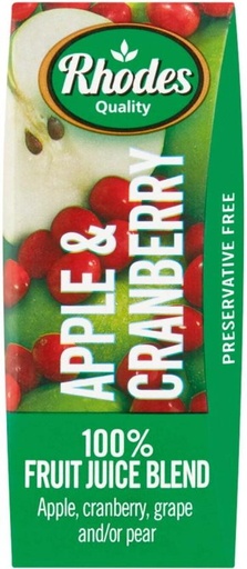 [DKJHFRU4YMK83TEZ] Rhodes Apple & Cranberry 100% Fruit Juice Blend (200 ml)