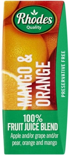 [DKJH26TUZZUZZKZS] Rhodes Mango & Orange 100% Fruit Juice Blend (200 ml)