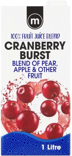 [DKJH7RP3KKSPKTCB] M Cranberry Burst 100% Fruit Juice Blend (1 L)