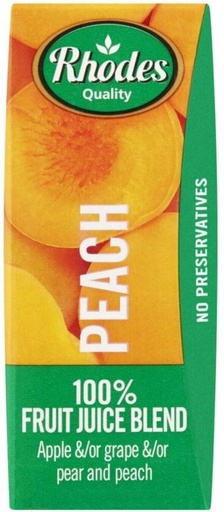 [DKJHB2FZDBEFNMH2] Rhodes 100% Fruit Juice Blend Peach (24 x 200 ml)
