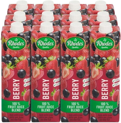 [DKJHB2FZS58GVRZR] Rhodes Berry 100% Fruit Juice Blend (12 x 1 L)