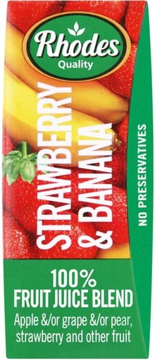 [DKJHFRU49HZZUXKG] Rhodes Strawberry & Banana 100% Fruit Juice Blend (200 ml)