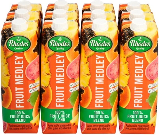 [DKJHB2FZSEWR5RRH] Rhodes 100% Fruit Juice Blend Fruit Medley (12 x 1 L)