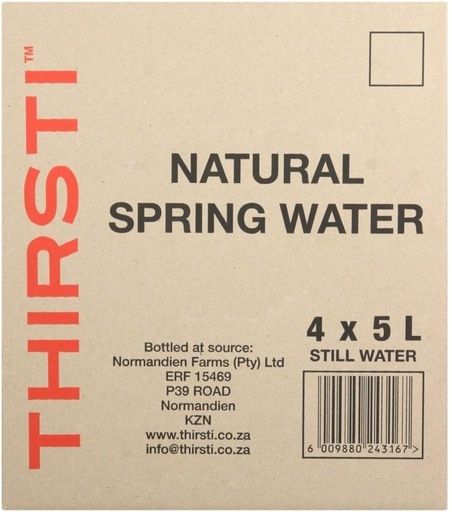 [WERHFQSDKVBPEYH5] Thirsti Still Natural Spring Mineral Water (4 x 5 l)