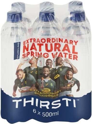 [WERHFQSDXFAWWTVA] Thirsti Sparkling Natural Spring Mineral Water (6 x 500 ml)