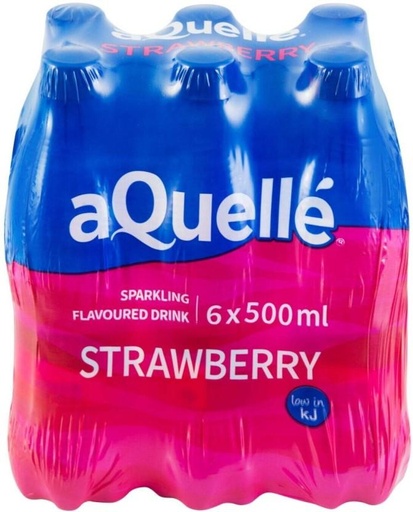 [WERHFQSKXGB7U4EW] aQuelle Sparkling Strawberry Flavoured Water (6 x 500 ml)