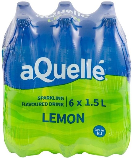 [WERHFQSD8PHAYYRB] aQuelle Sparkling Lemon Flavoured Water (6 x 1.5 l)
