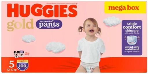 [DIRH7SGZAVZ9GSFE] HUGGIES Nappies Pant Diapers - 5 (100 Pieces)