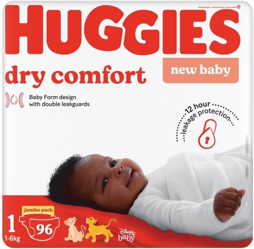 [DIRH4U47RCZCR6YF] Huggies New Baby Dry Comfort Pant Diapers - 1 (96 Pieces)