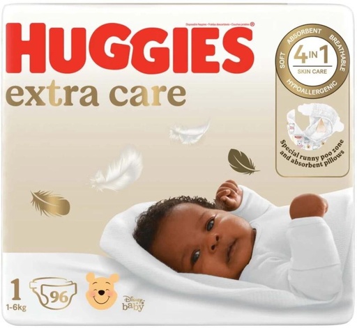 [DIRH4U47XRBBNFZE] Huggies Extra Care Tape Diapers - S (96 Pieces)