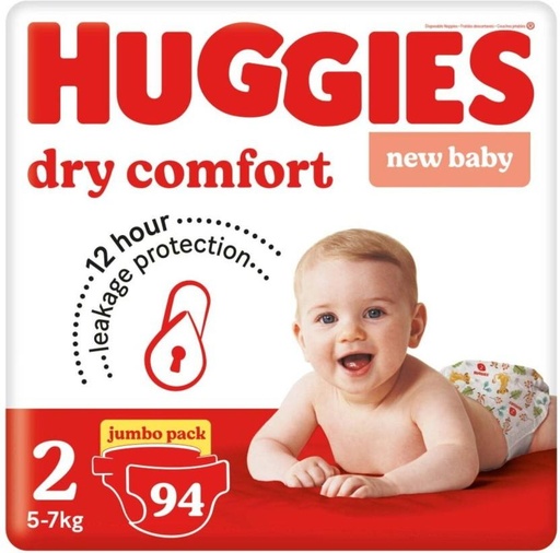 [DIRHFXJ8UYQKYMBQ] Huggies New Baby Dry Comfort Tape Diapers - 0 (94 Pieces)