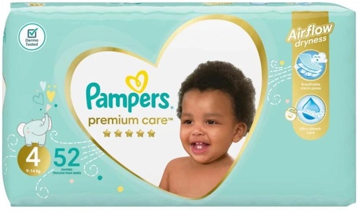 [DIRHFXJ8PYWX8JGU] Pampers Premium Care Air Flow Dryness Tape Diapers - L (52 Pieces)