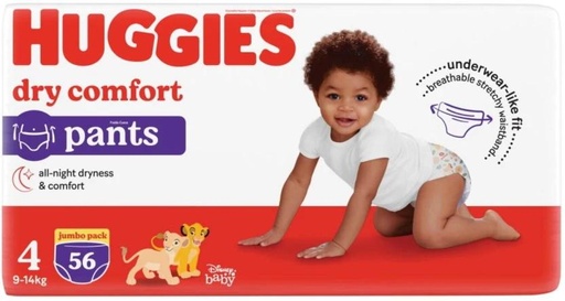 [DIRHFXJESZP7SG3Z] Huggies Dry Comfort All Night Dryness Pant Diapers - 4 (56 Pieces)