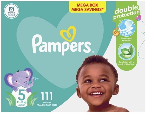 [DIRH4U47WWJZHZSS] Pampers Mega Box Double Protection Tape Diapers - S (111 Pieces)