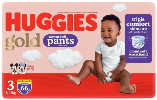 [DIRH7SGZXHDHCNS4] HUGGIES Gold Pants Pant Diapers - 3 (66 Pieces)