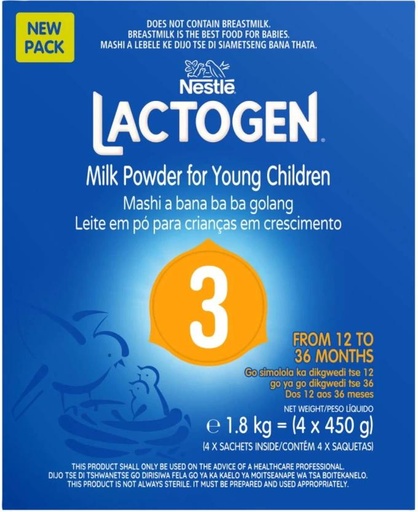 [INFHE4BZAEURB9G6] Nestle Lactogen Milk Powder For Young Children Stage 3 (6 x 1.8 kg, 12-36 Months)