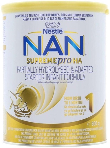 [INFH4UFTGXFPHDEE] Nestle Nan Supreme Pro Ha Starter Infant Formula 1 (800 g, 0-6 Months)