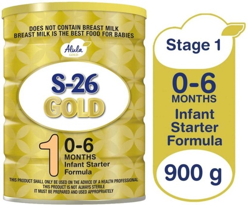 [INFH9H4HZSNJNCKJ] Alula S-26 Gold 1 Infant Starter Formula (6 x 900 g, 0-6 Months)