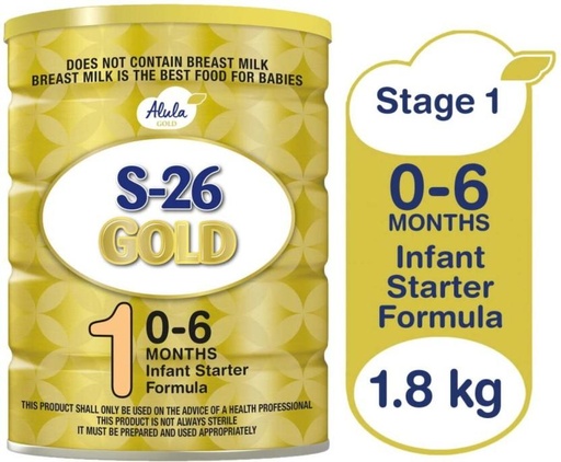 [INFHFSX7DASZKZYZ] Alula S-26 Gold 1 Infant Starter Formula (3 x 1.8 kg, 0-6 Months)
