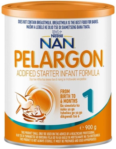 [INFH4UFTGU4XQJ4T] Nestle Nan Pelargon 1 Acidified Starter Infant Formula (900 g, 0-6 Months)