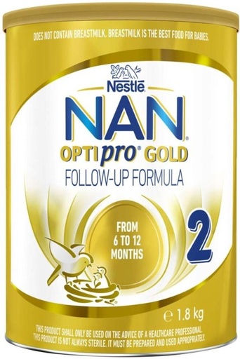[INFH7SNTNXRQ8YHF] Nestle Nan Opti Pro Gold 2 Follow-Up Formula (1.8 kg, 0-12 Months)