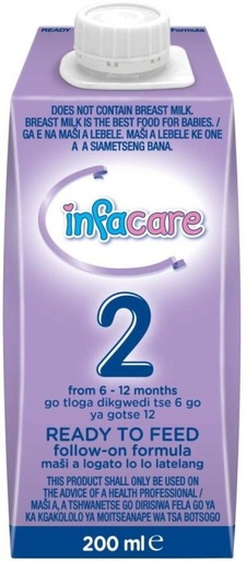 [INFH2YW9GUXVZ86X] Infacare 2 Ready To Feed Follow On Formula (24 x 200 ml, 6-12 Months)